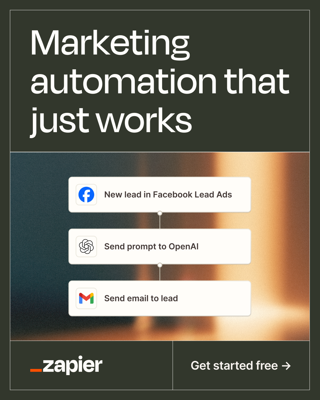Zapier Facebook ad