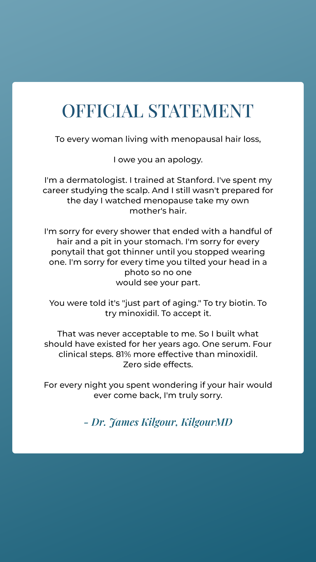 James Kilgour, MD Facebook ad