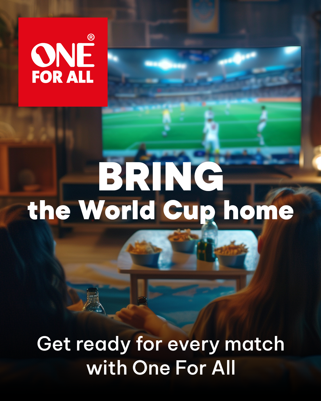 One For All Facebook ad: Upgrade your TV setup with One For All.