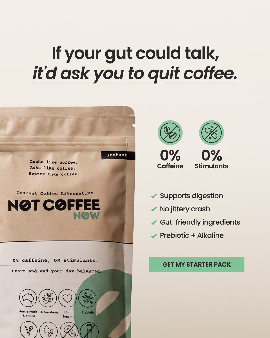 Not Coffee Facebook ad