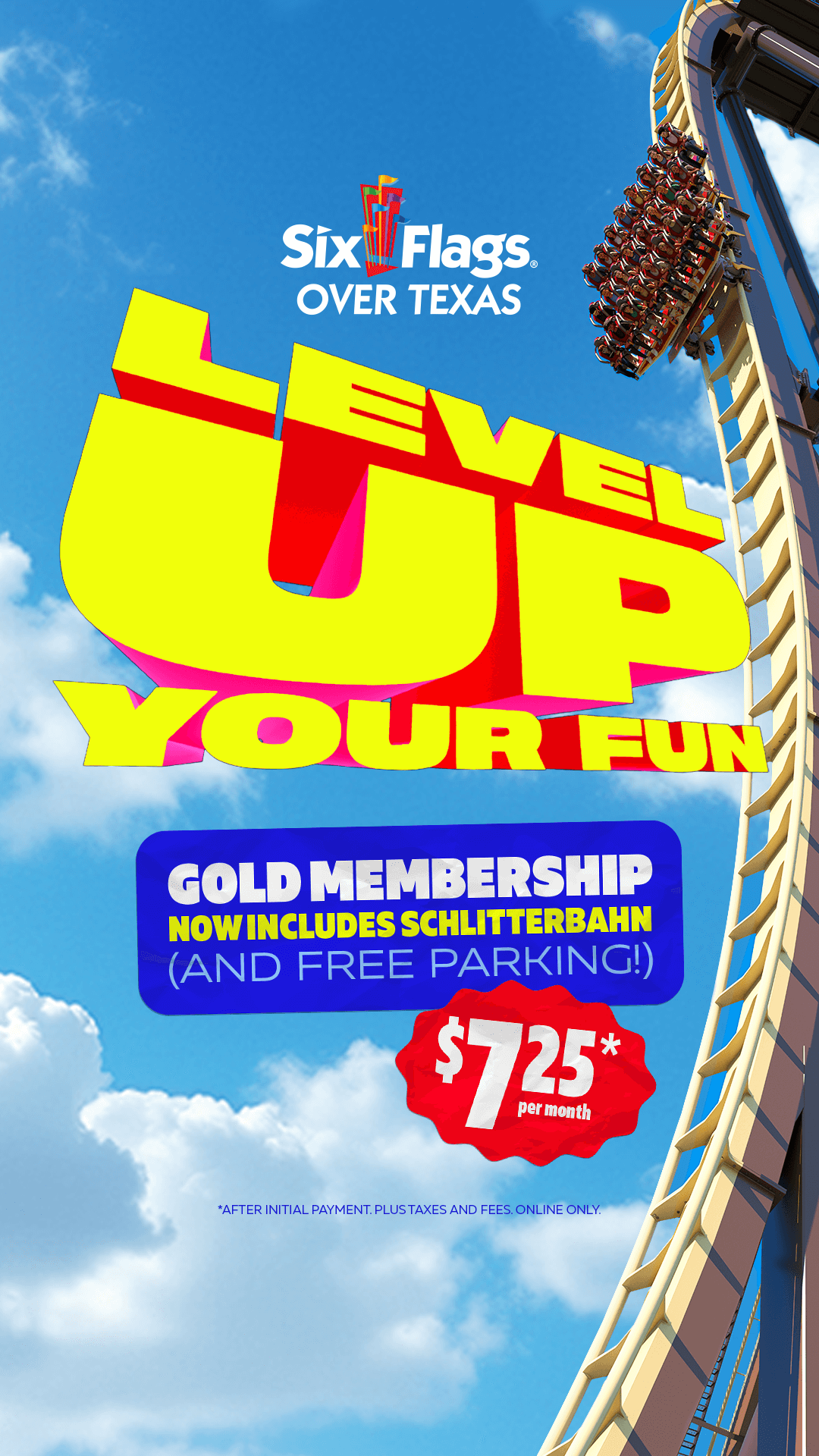 Six Flags Over Texas Facebook ad from Feb 11, 2026