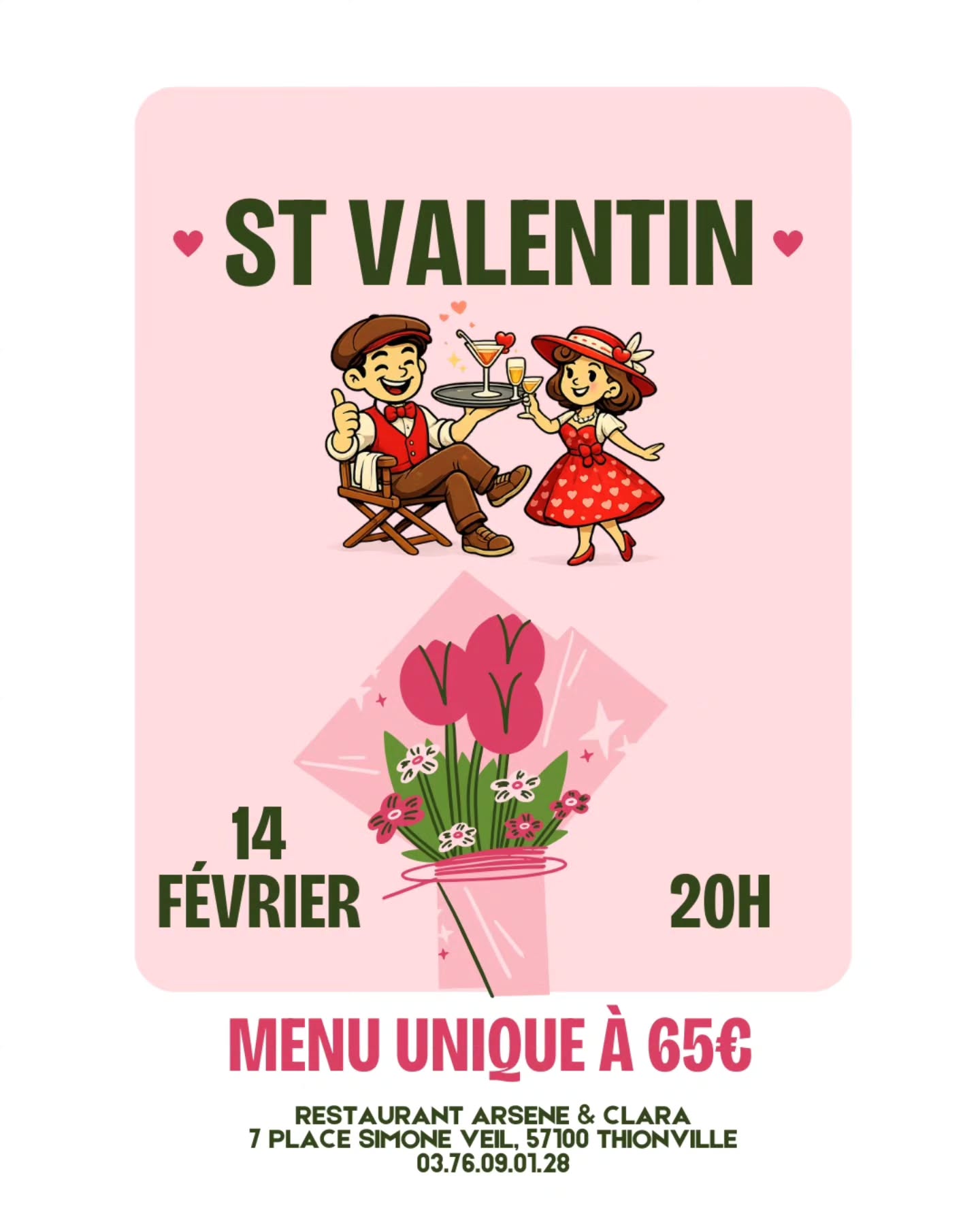 Arsène & Clara Facebook ad: SOIRÉE SAINT-VALENTIN CHEZ ARSENE & CLARA