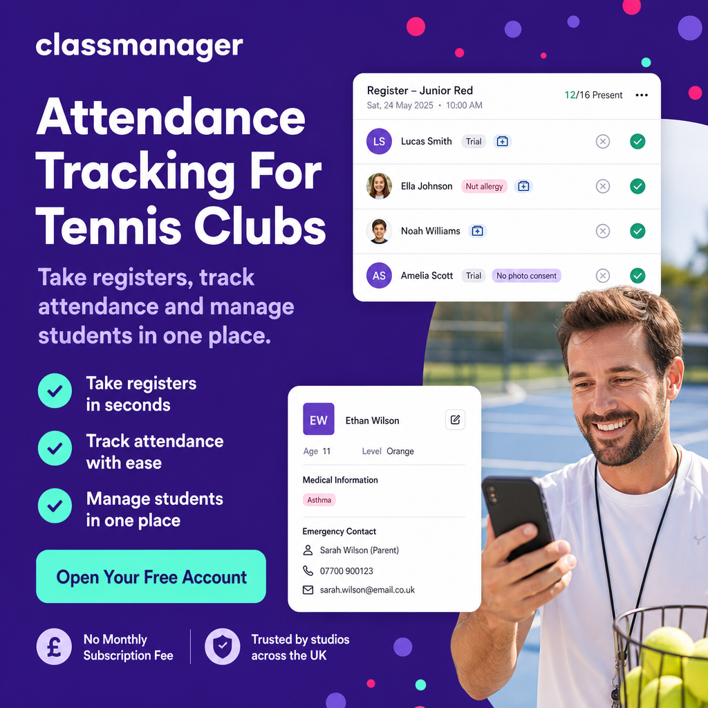 Class Manager Facebook ad: Instant Attendance Tracking