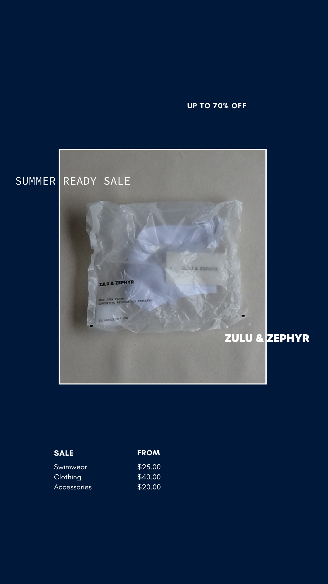 Zulu & Zephyr Facebook ad