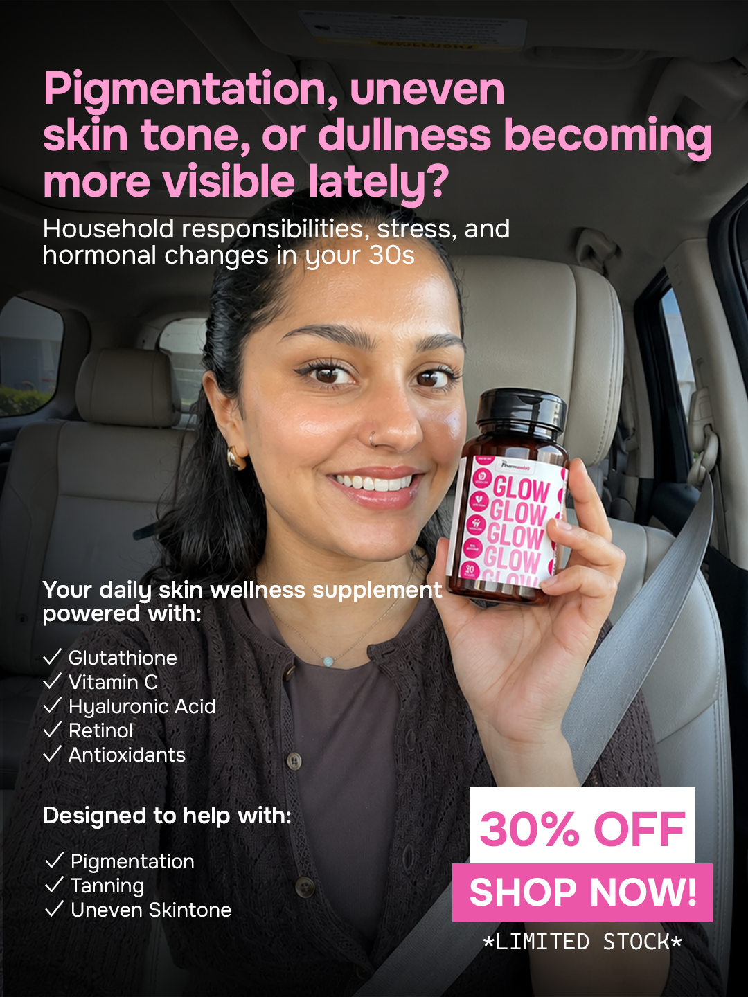 The Pharmassist Facebook ad: Brighten & Hydrate Skin Naturally