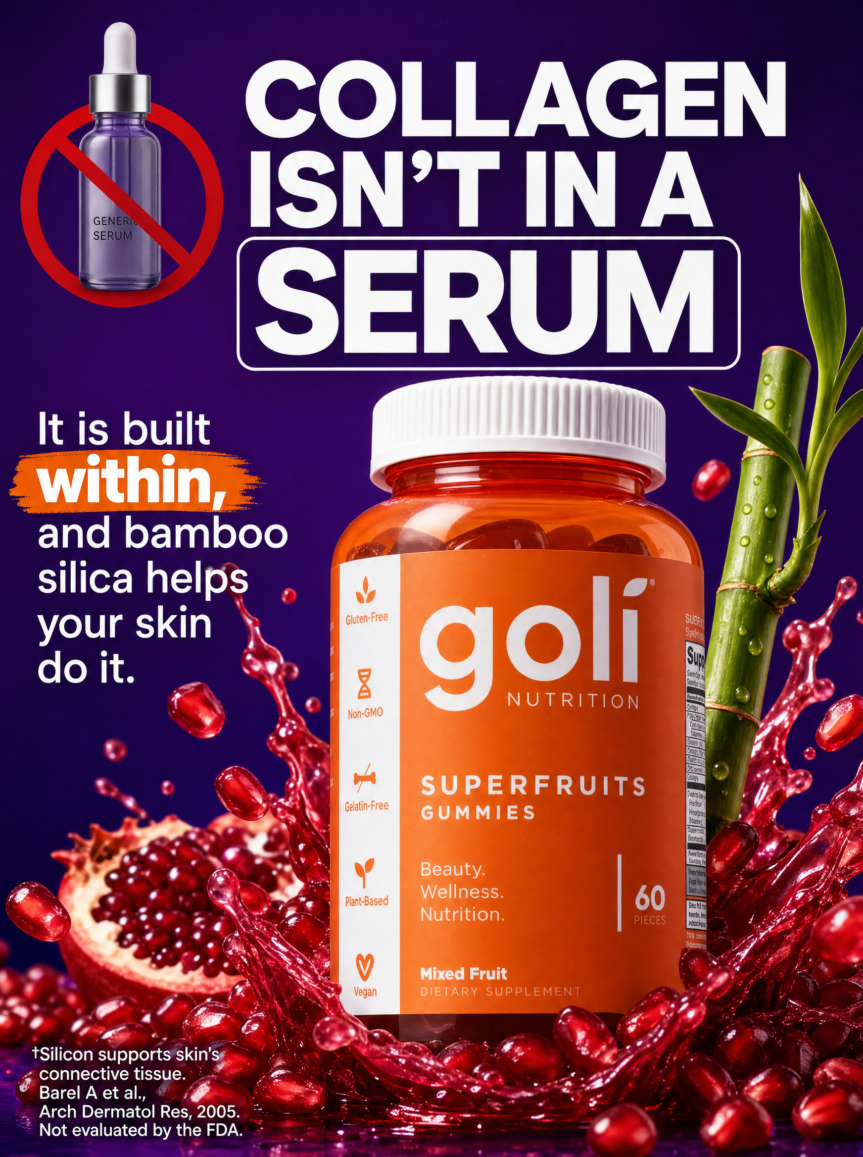 Goli Facebook ad: Skip the Needle. Chew Your Collagen Instead.