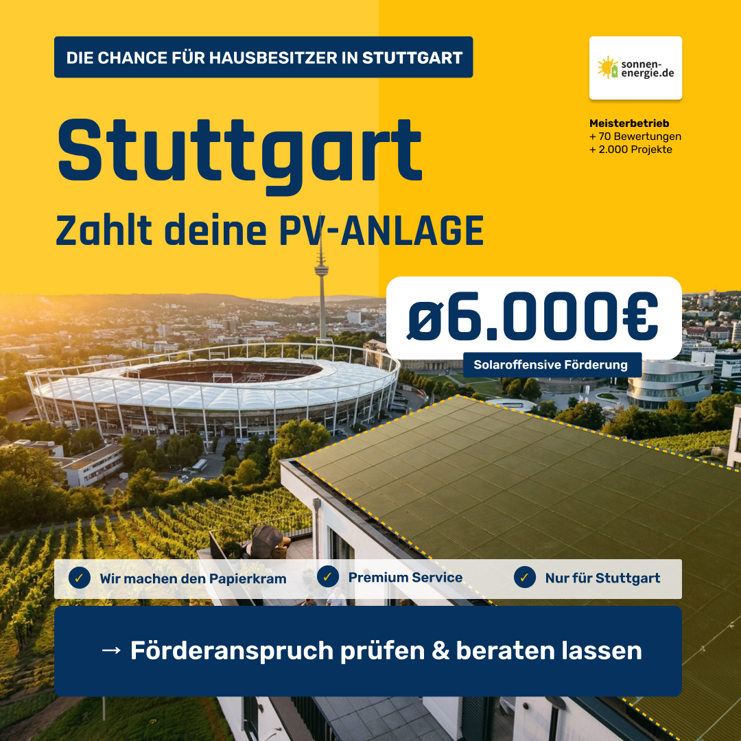 Sonnen-Energie Allgäu Facebook ad: Stuttgart Solaroffensive nutzen, 6.000€ sparen!