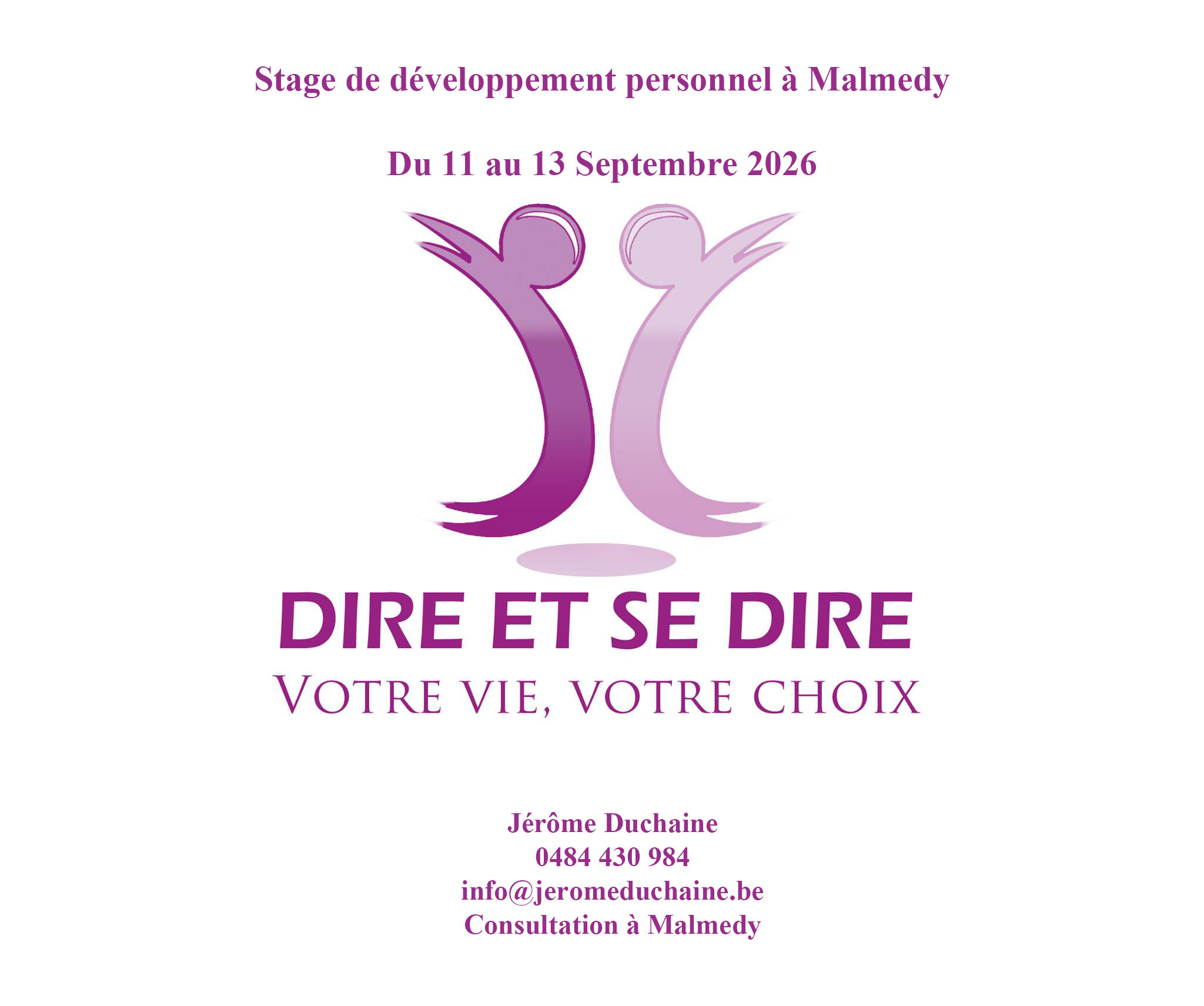 Jérôme Duchaine - Psychothérapeute et développement personnel Facebook ad: stage de développement personnel