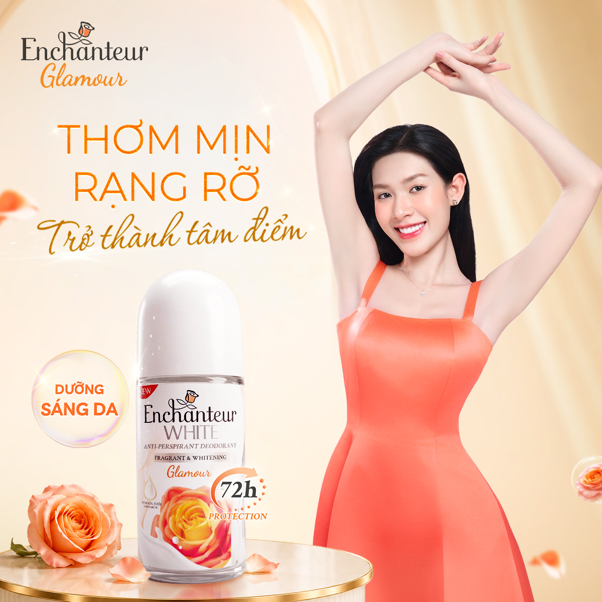 Enchanteur Facebook ad: THƠM MỊN RẠNG RỠ, TRỞ THÀNH TÂM ĐIỂM