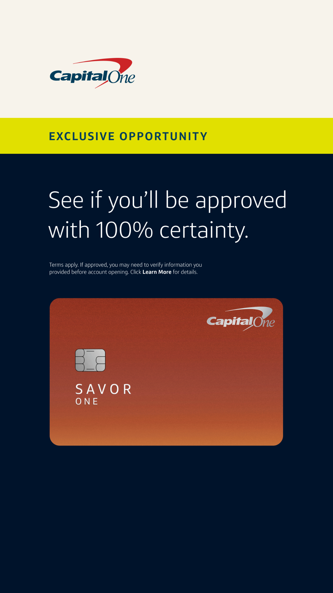 Capital One Facebook ad