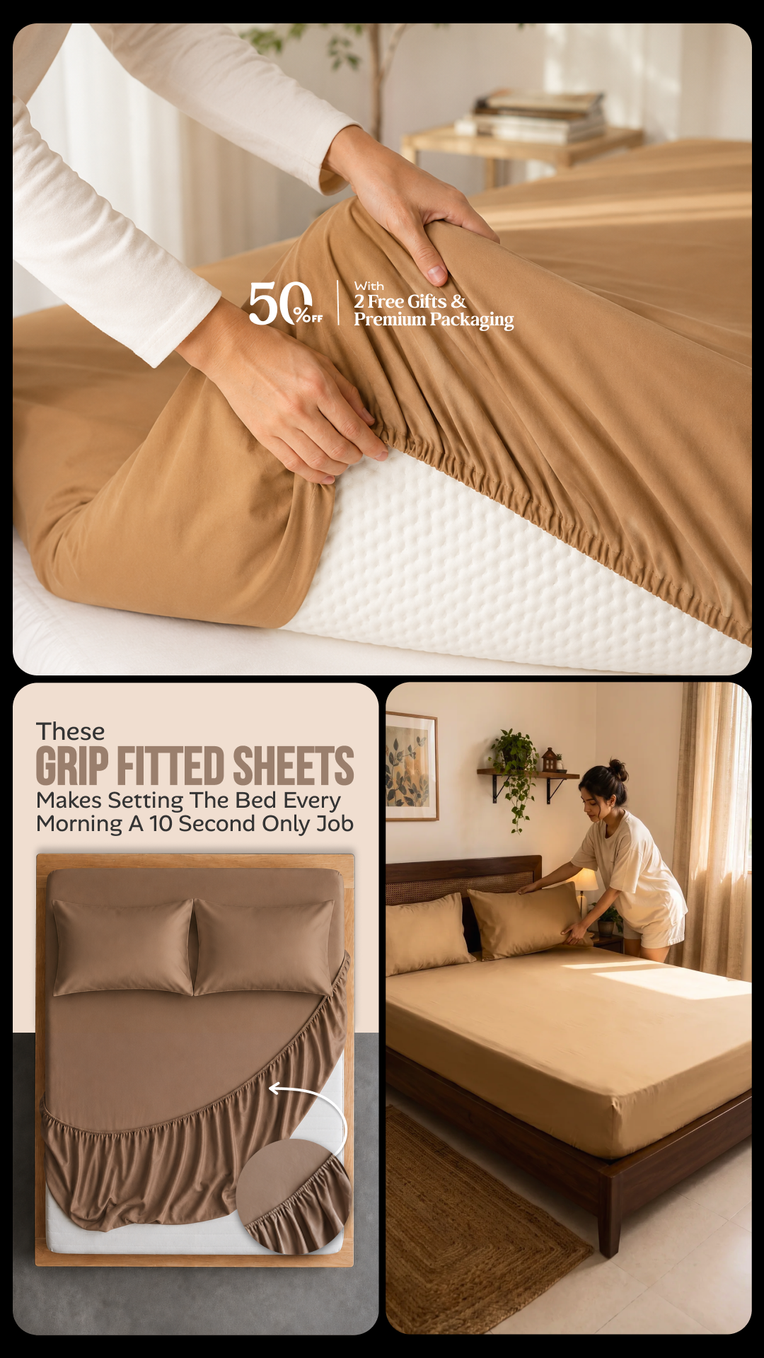 Zarf Studios Facebook ad: Viral Celeb-Approved Cooling Sheets