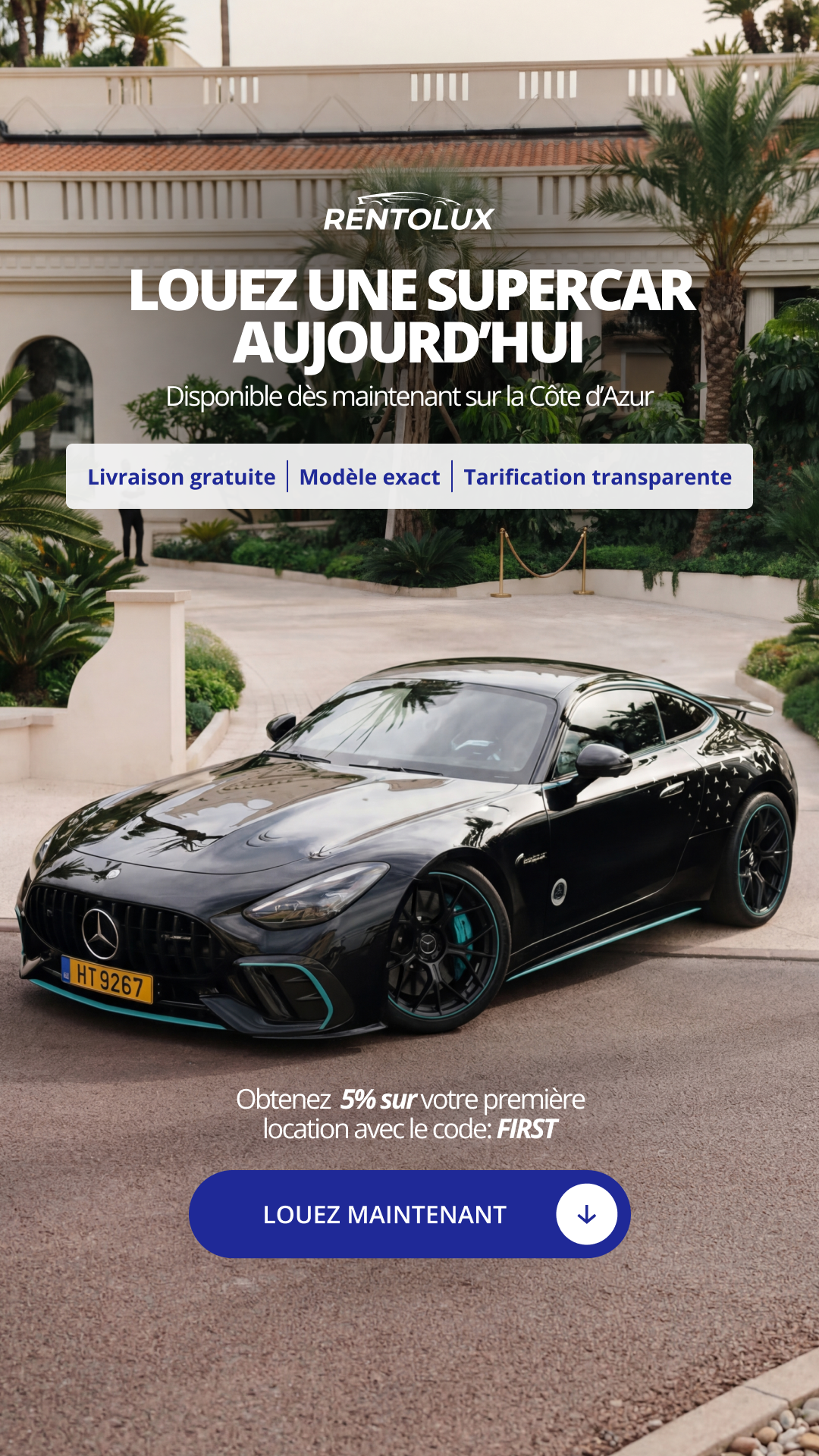 Rentolux - Luxury Car Rental in Europe Facebook ad from Jul 10, 2026