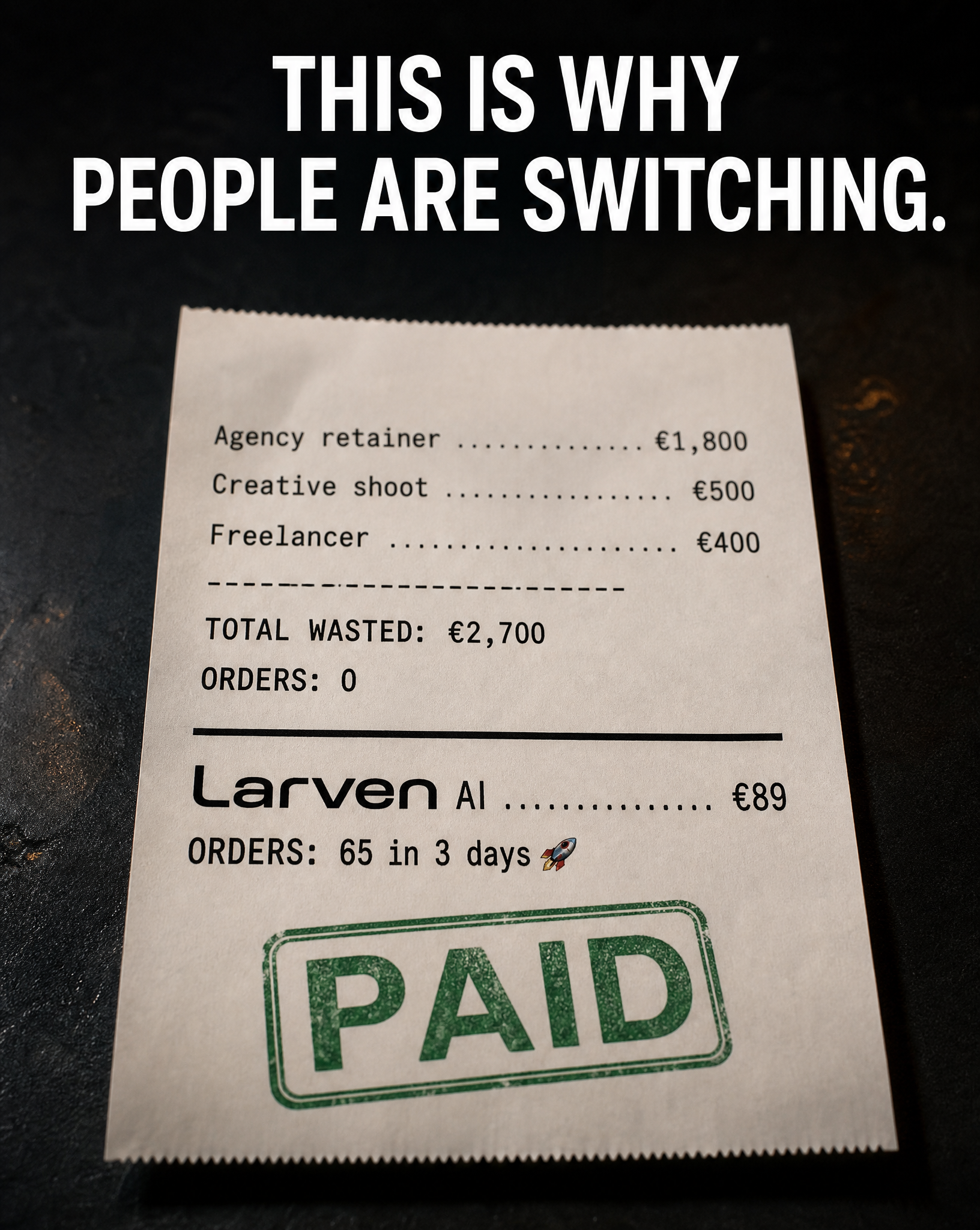 Larven AI Facebook ad