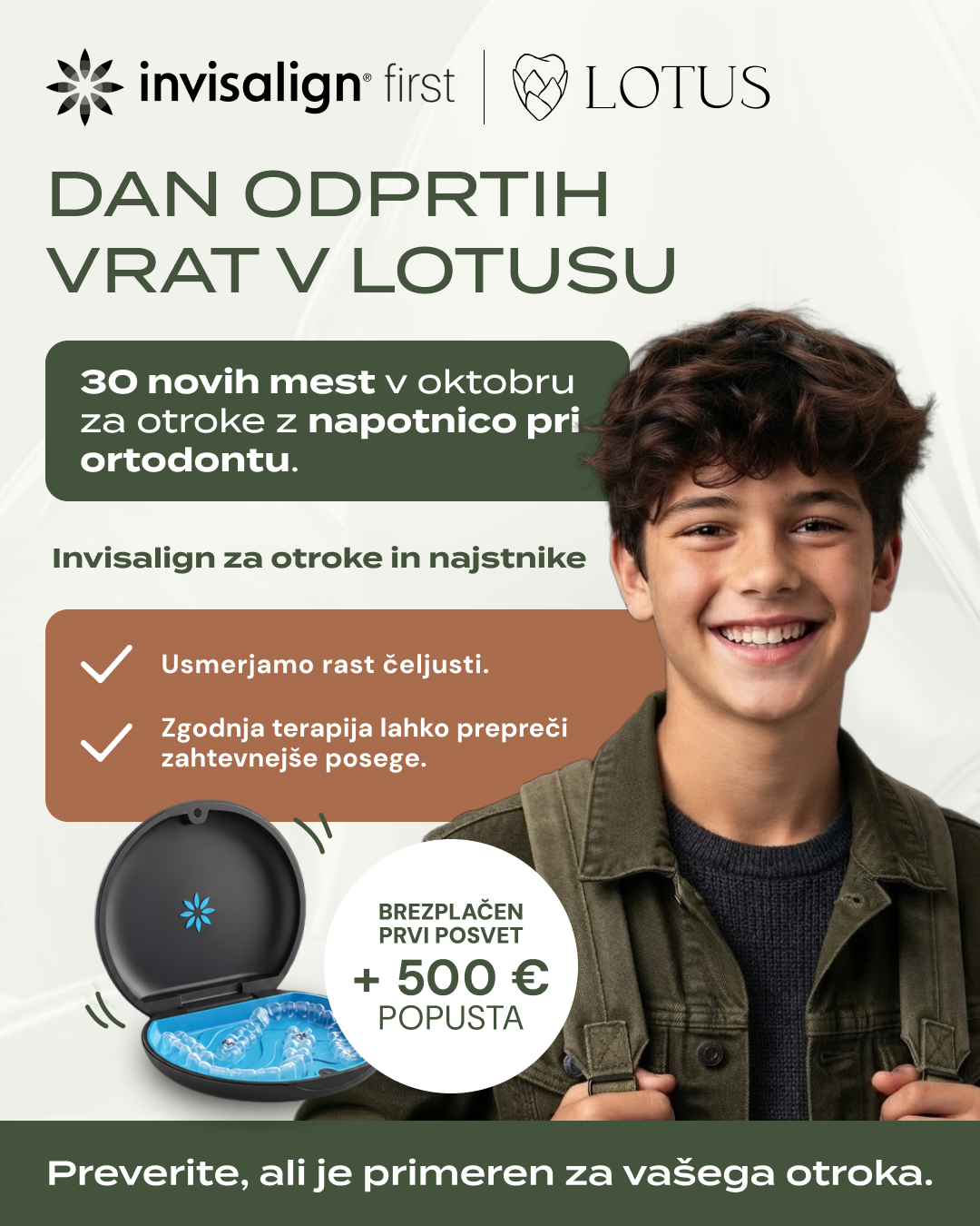 Lotus dentalni center Facebook ad: Odpiramo 30 novih mest v oktobru