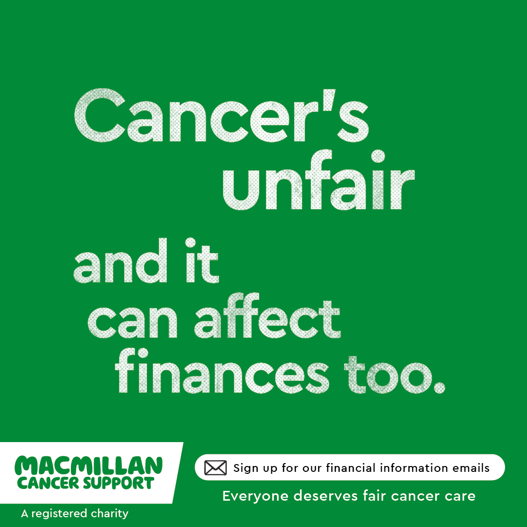 Macmillan Cancer Support Facebook ad: Financial email guidance