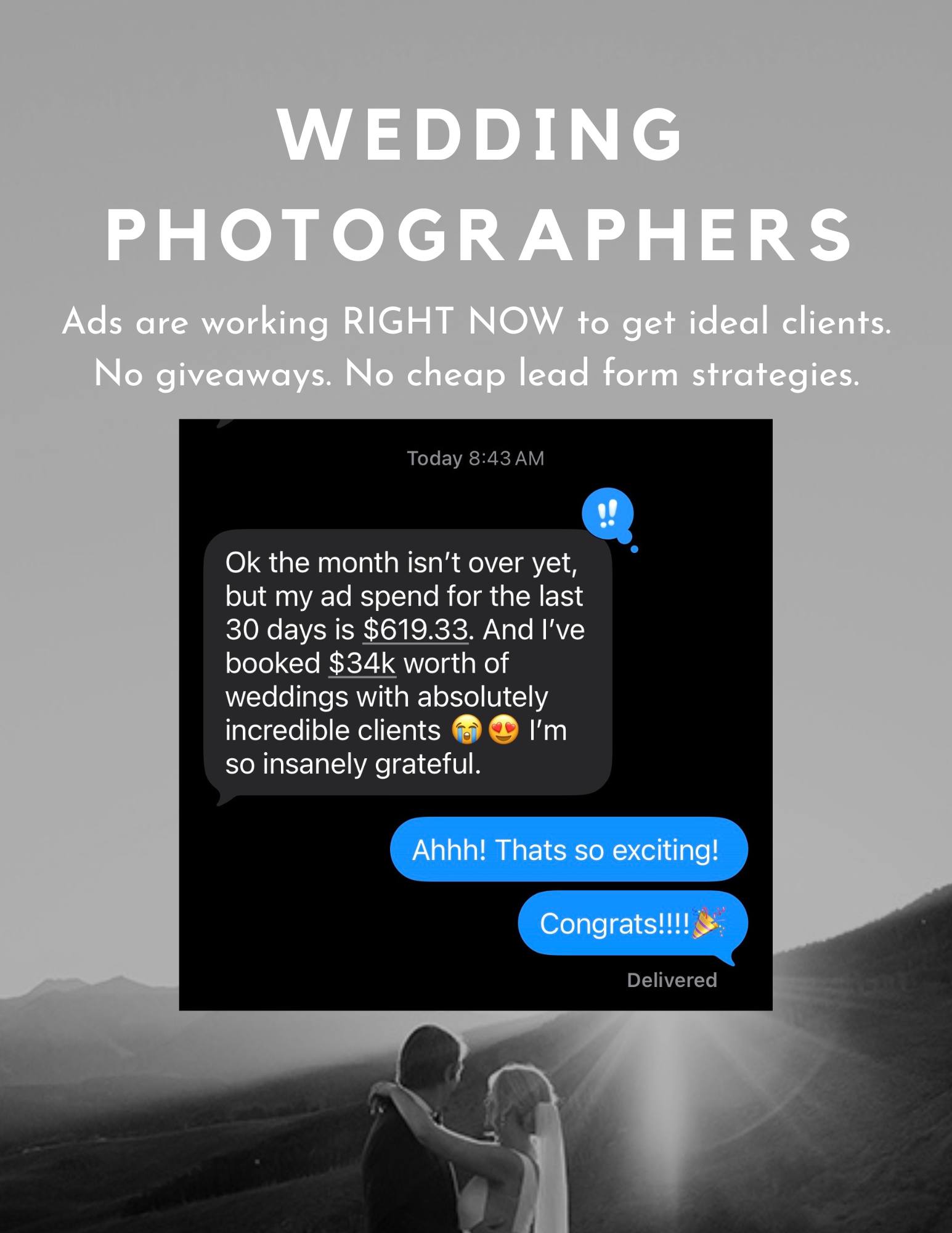 Chris Creed Facebook ad: Ads for Wedding Photographers (that work)