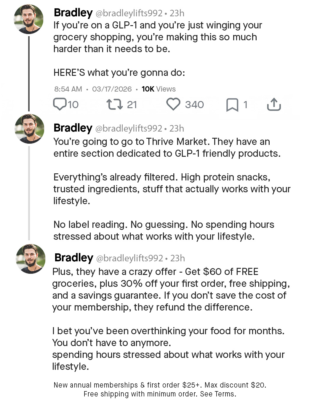 Thrive Market Facebook ad
