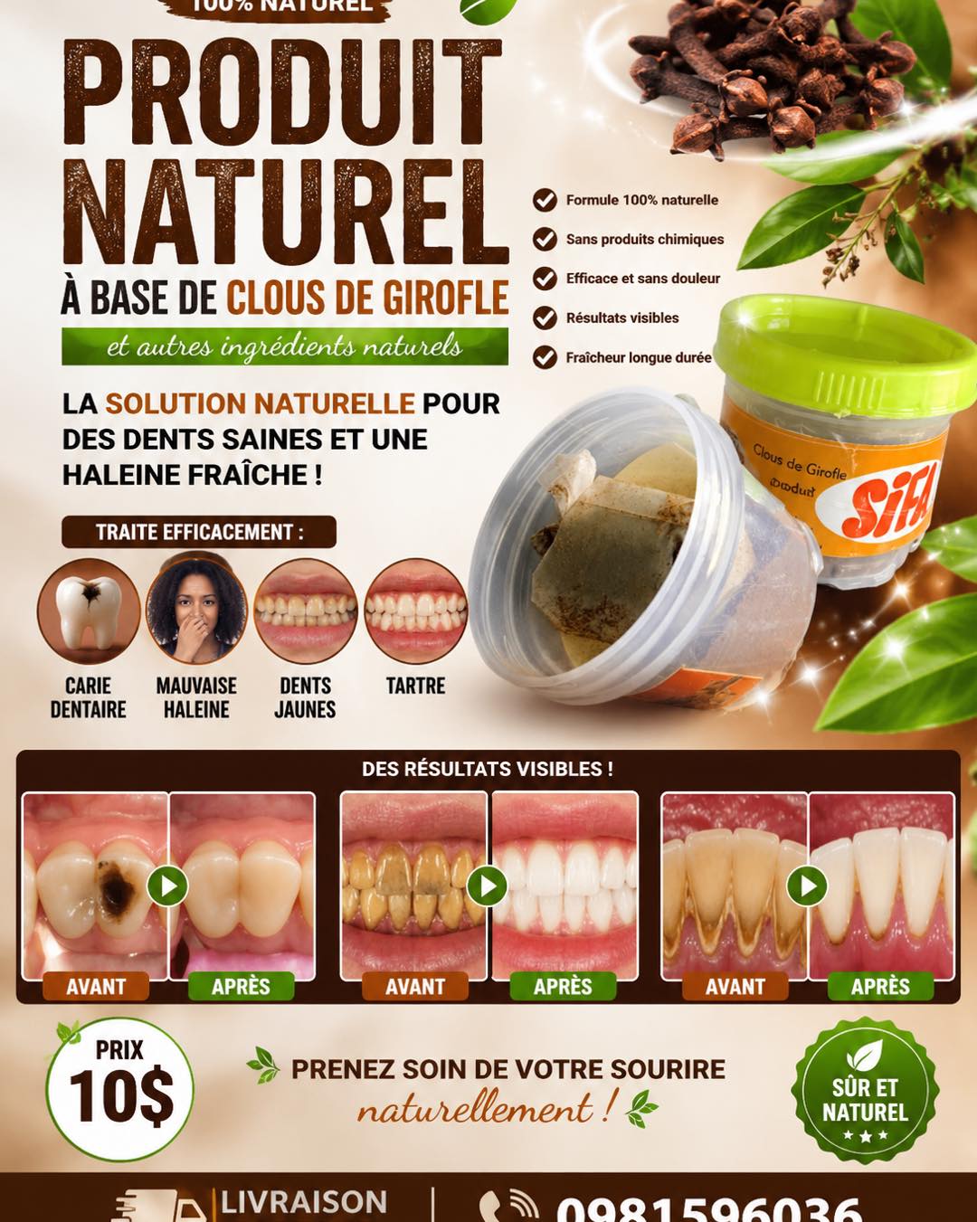 Kisif Mk Facebook ad: Vous souffrez de caries, de mauvaise haleine ou…