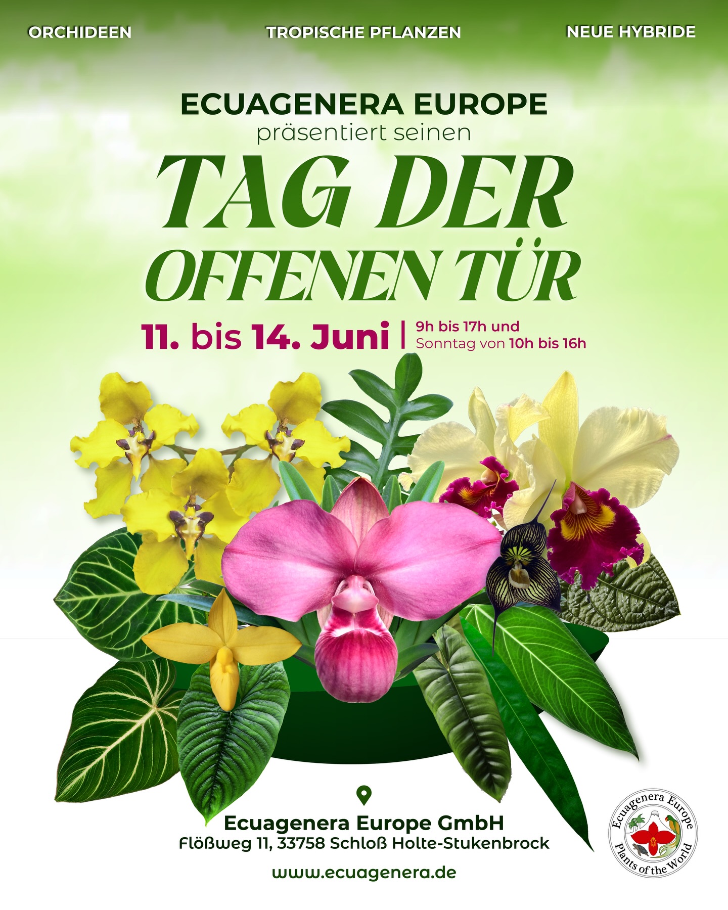 Ecuagenera Europe GmbH Facebook ad: Erleben Sie tausende faszinierende Orchideen und tropische…