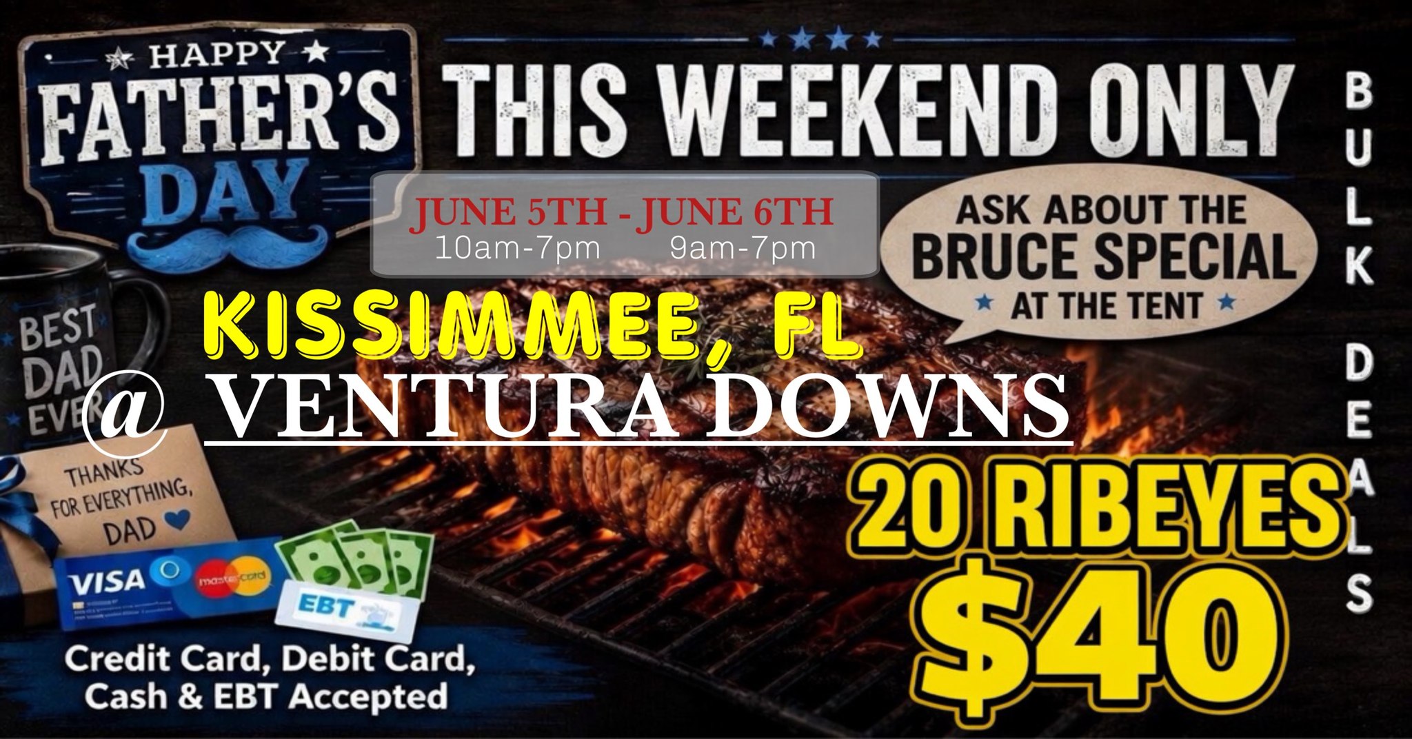 Essential Foods Direct Facebook ad: GRAND OPENING: 20 RIBEYES $40 / HUGE TRUCKLOAD MEAT SALE…