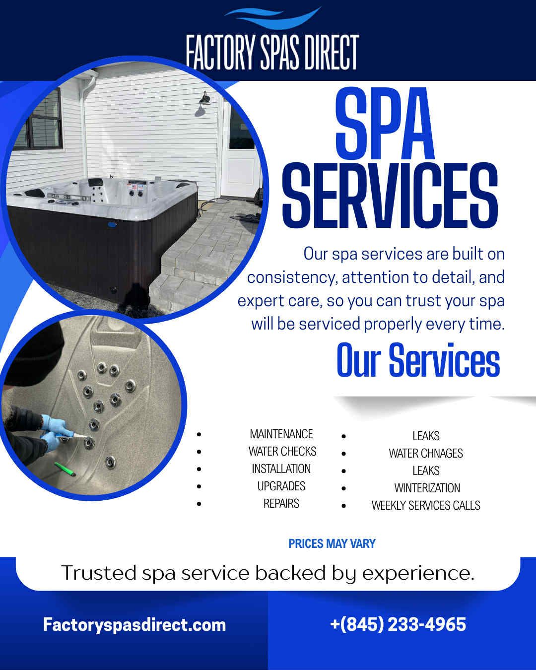 Ernie Canelli IV Facebook ad: Factory Spas Direct services all brands of Hot…
