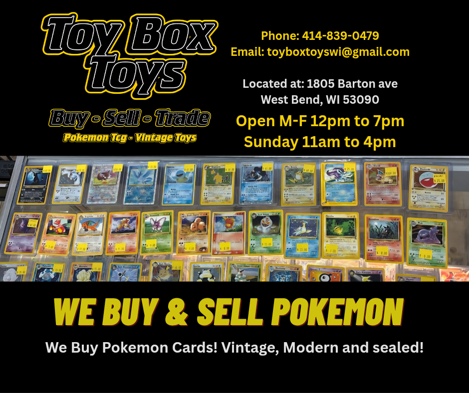 Toy box toys Facebook ad: Visit West Bend's top spot for Pokemon &…