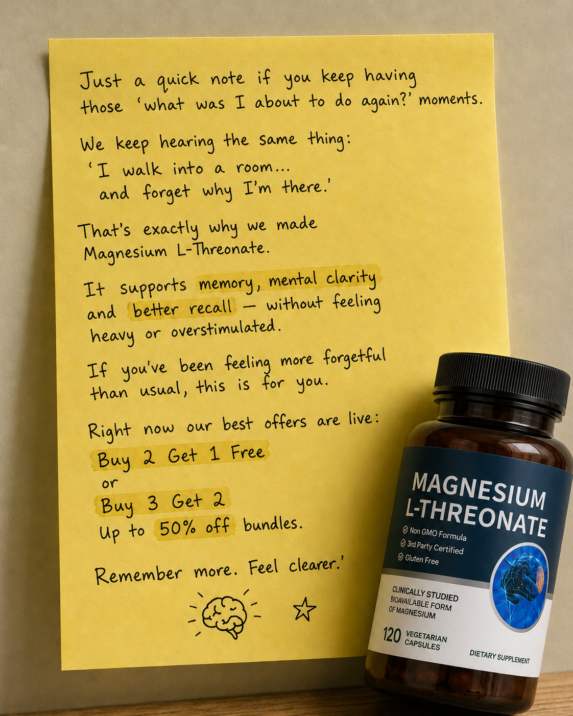 Spilak Facebook ad: The Only Magnesium That Reaches Your Brain