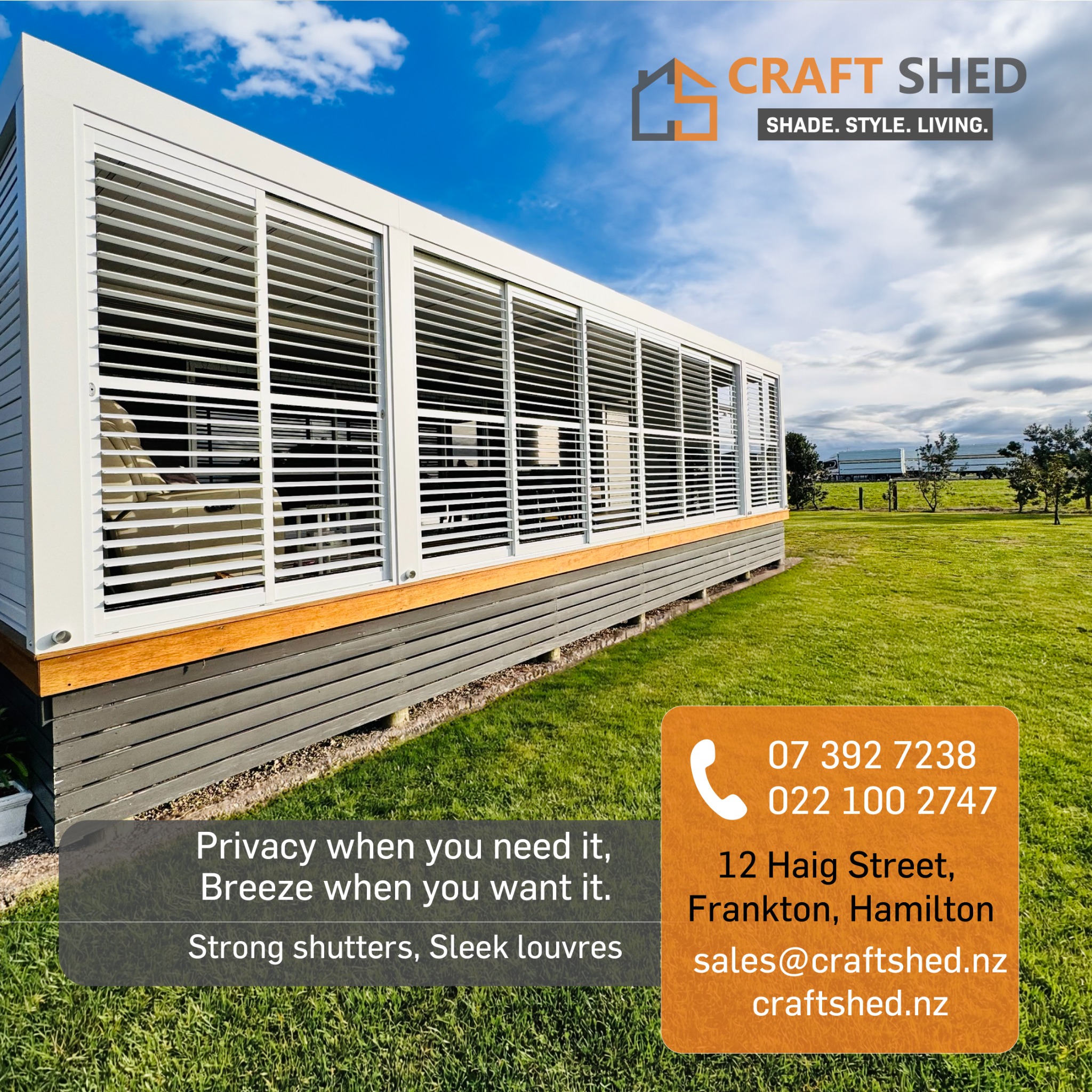 Craft Shed Hamilton - Louvres, Pergolas & Indoor/Outdoor Blinds Facebook ad