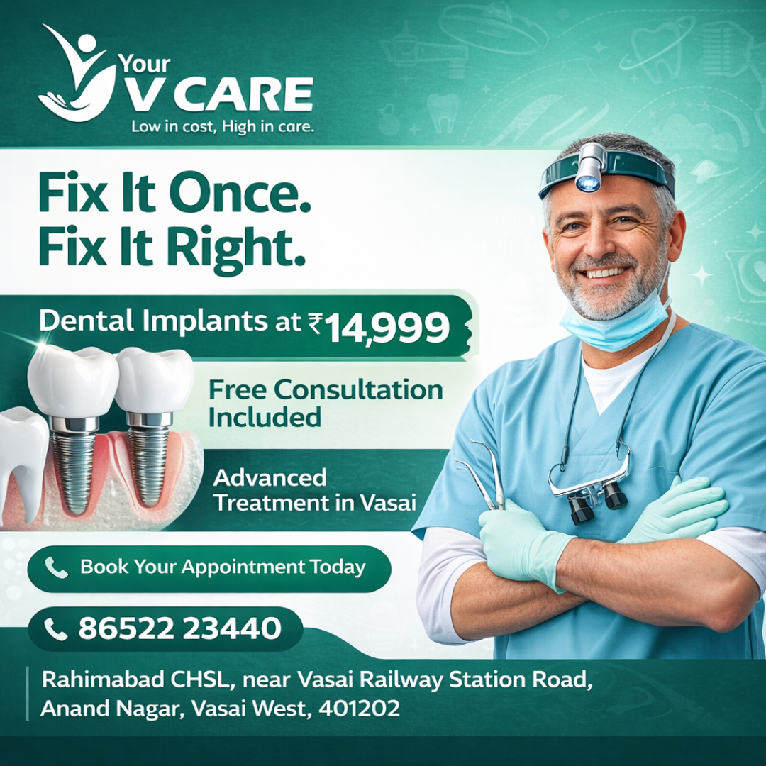 Your V Care Dental Clinic & Hospital Facebook ad: Fix it once.