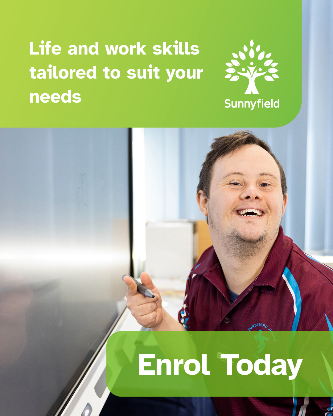 Sunnyfield Disability Services Facebook ad: Your future is waiting.