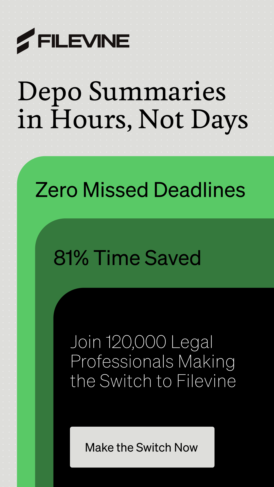 Filevine Facebook ad from May 21, 2026