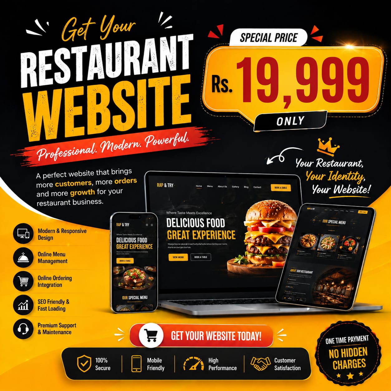 Rankify Facebook ad: Website Starting From Rs. 19,999