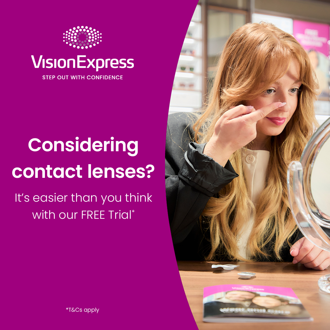 Vision Express Facebook ad: Book your Free Trial today