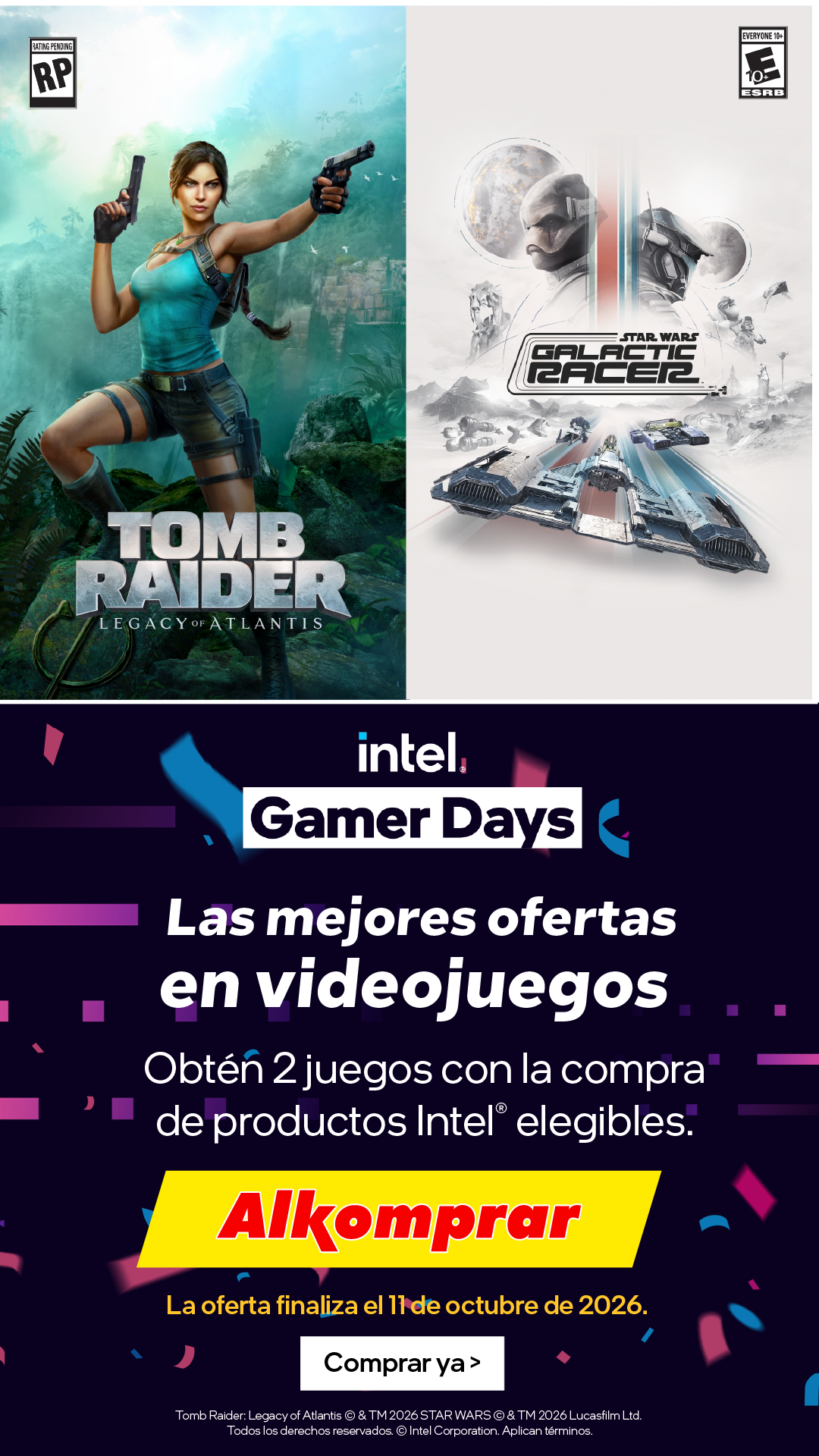 Alkomprar Facebook ad: Intel Gamer Days