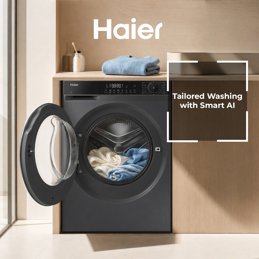 Haier Facebook ad: Smart AI Auto-Adjusting Wash