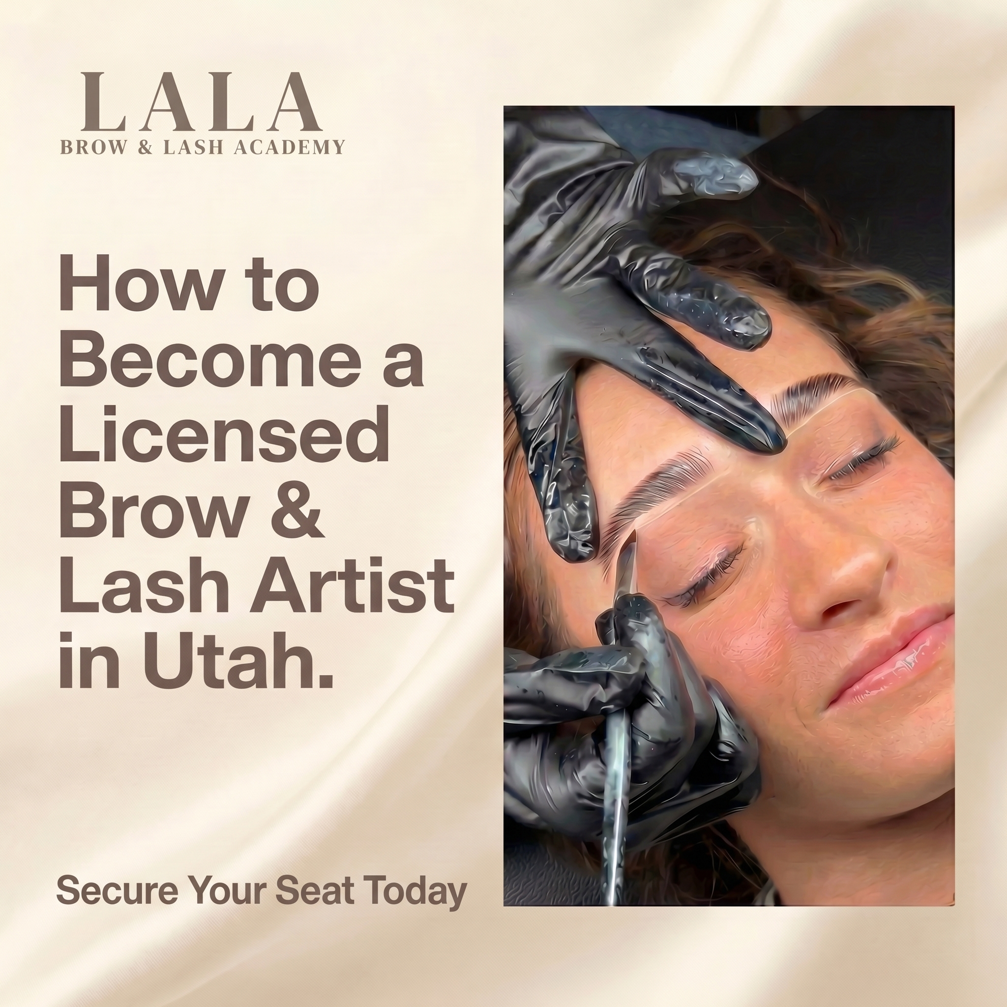 LALA BROWS Facebook ad: Lash Licensing School Opens June 2026