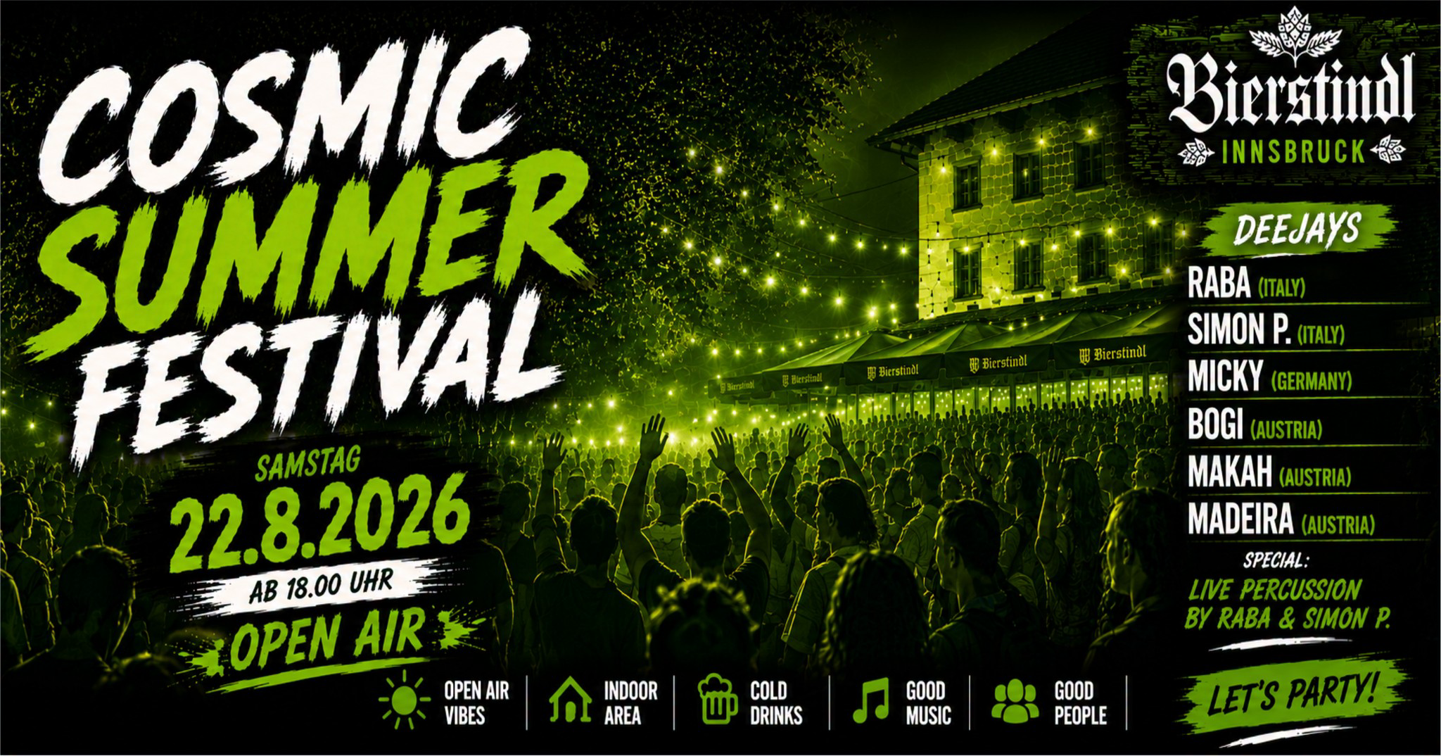 World Music Production Facebook ad: COSMIC SUMMER OPEN AIR FESTIVAL 2026