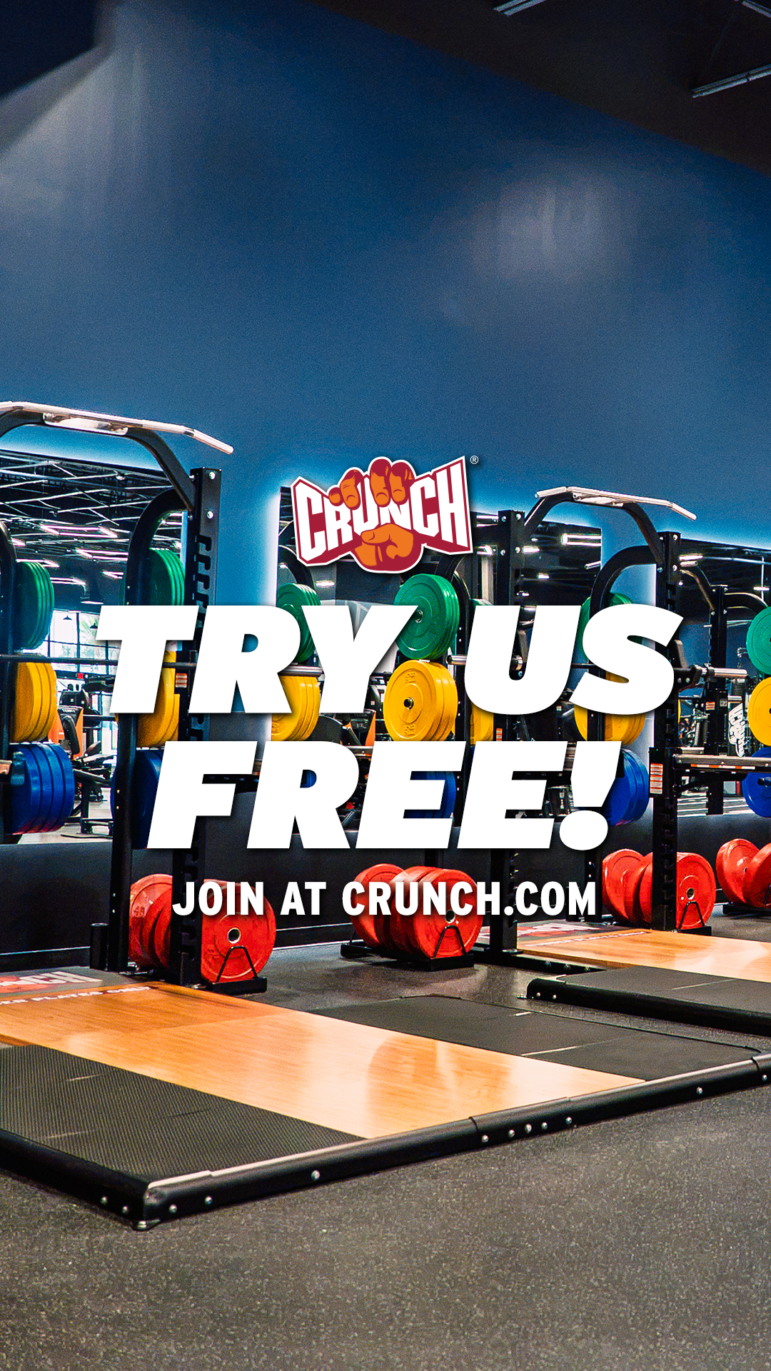 Crunch Fitness Facebook ad: Claim your FREE Gym Pass!