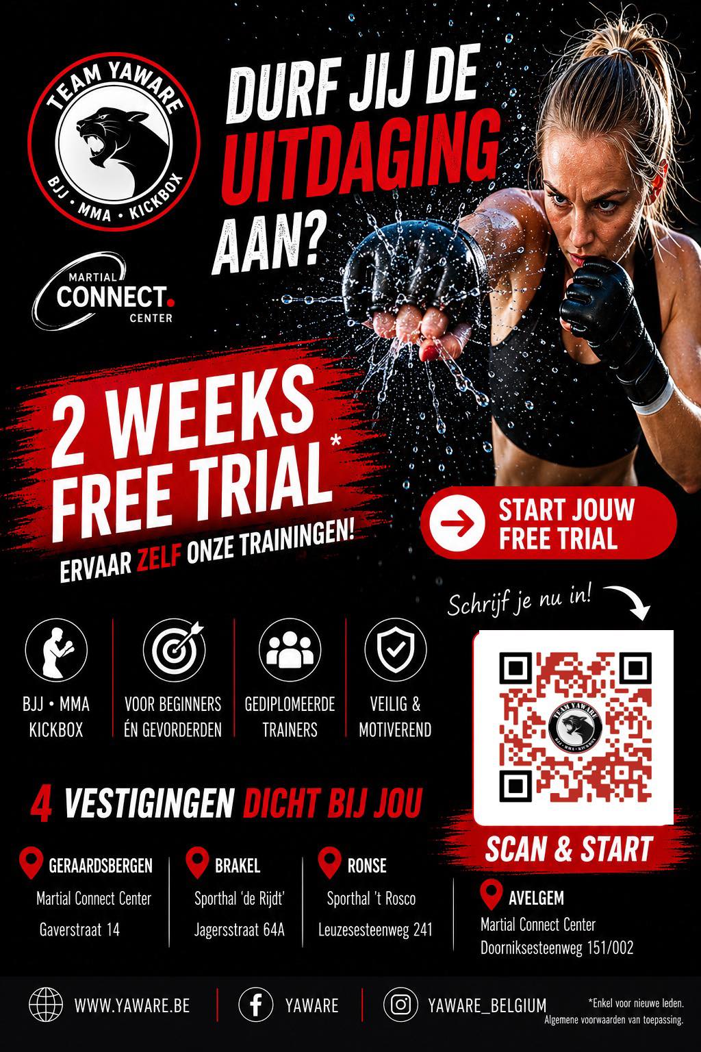 Yaware Brazilian Jiu-Jitsu & MMA Academy Facebook ad: Proeflessen - yaware.be
