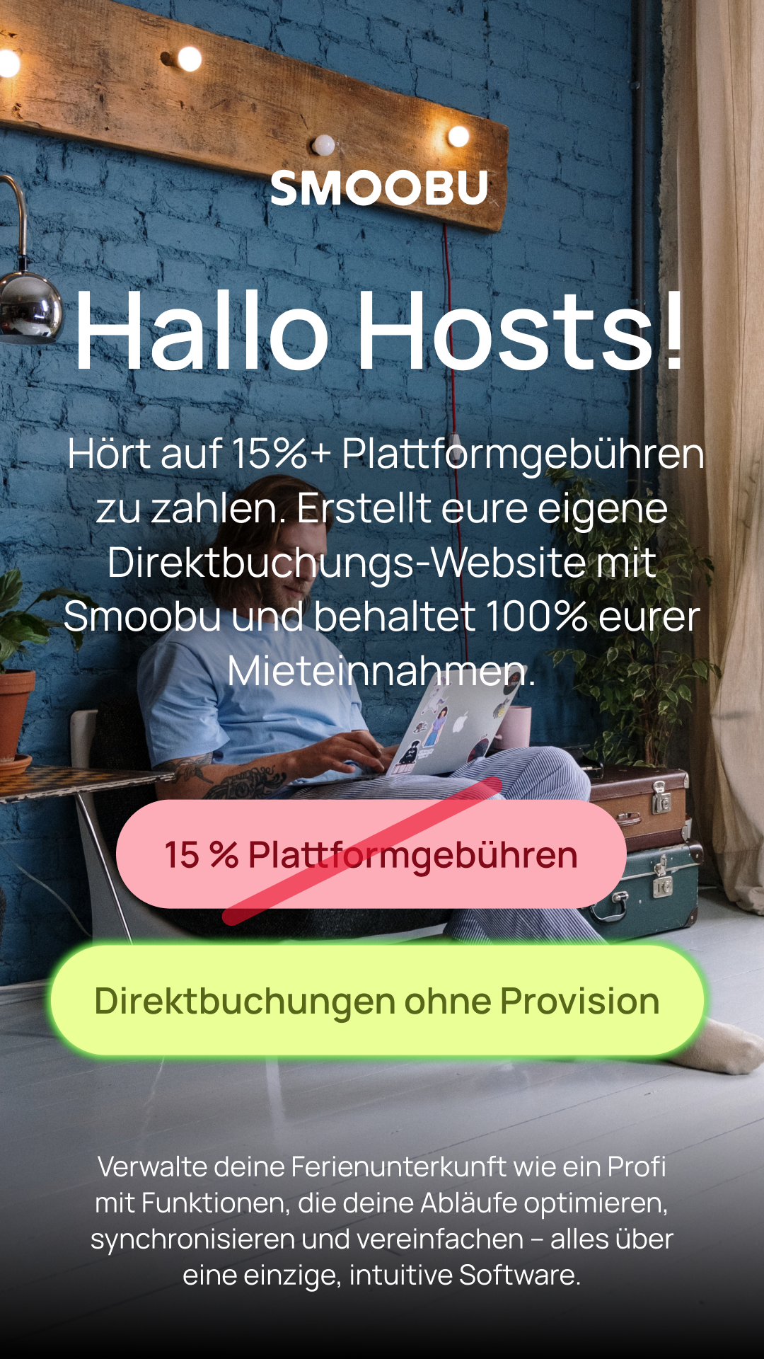 Smoobu - The Vacation Rental Software Facebook ad: Jetzt 14 Tage gratis testen