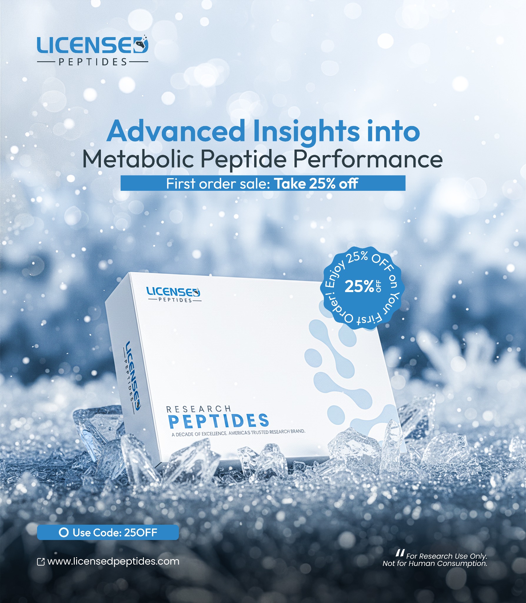 LicensedPeptides.com Facebook ad
