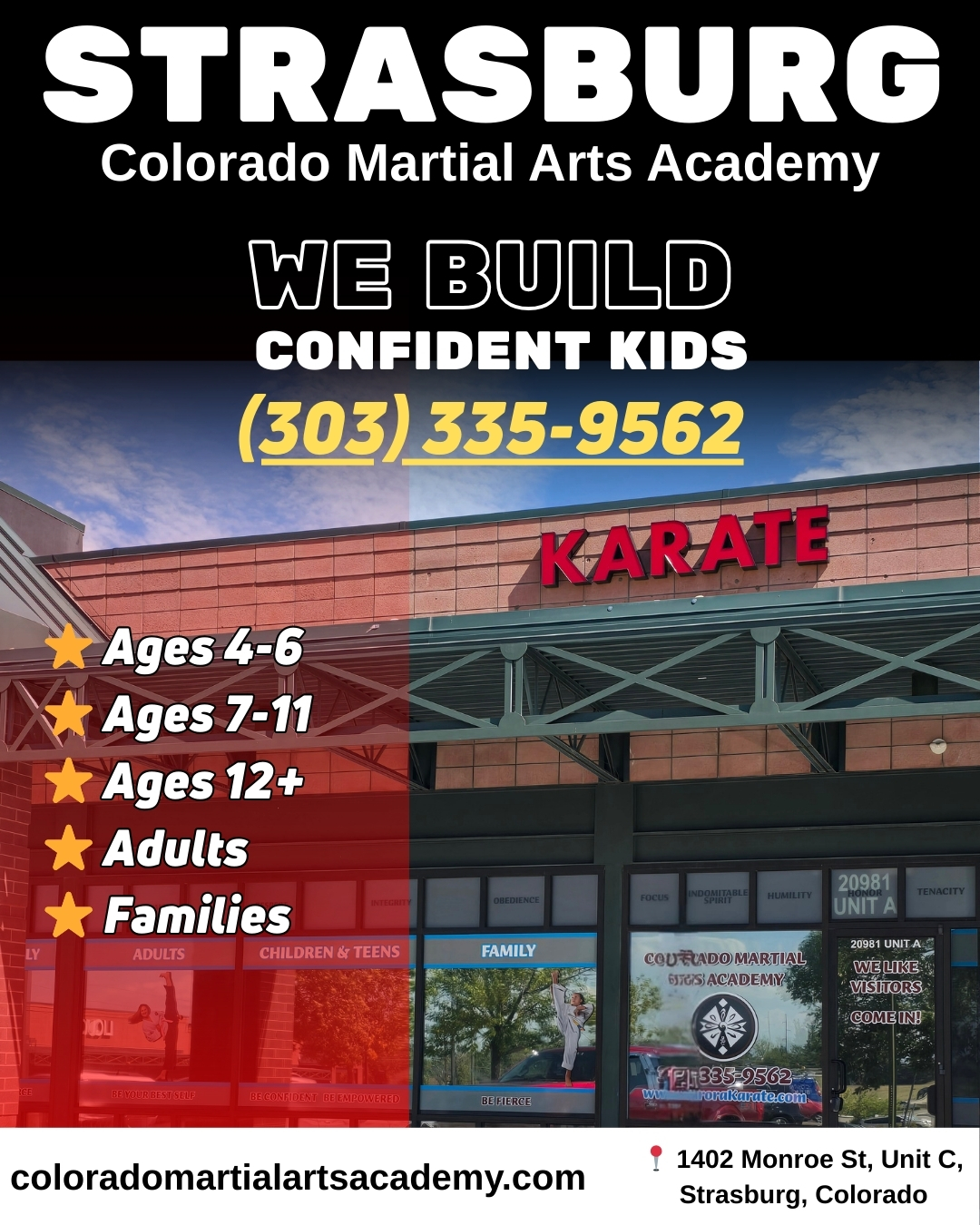 Colorado Martial Arts Academy Facebook ad from Mar 5, 2026