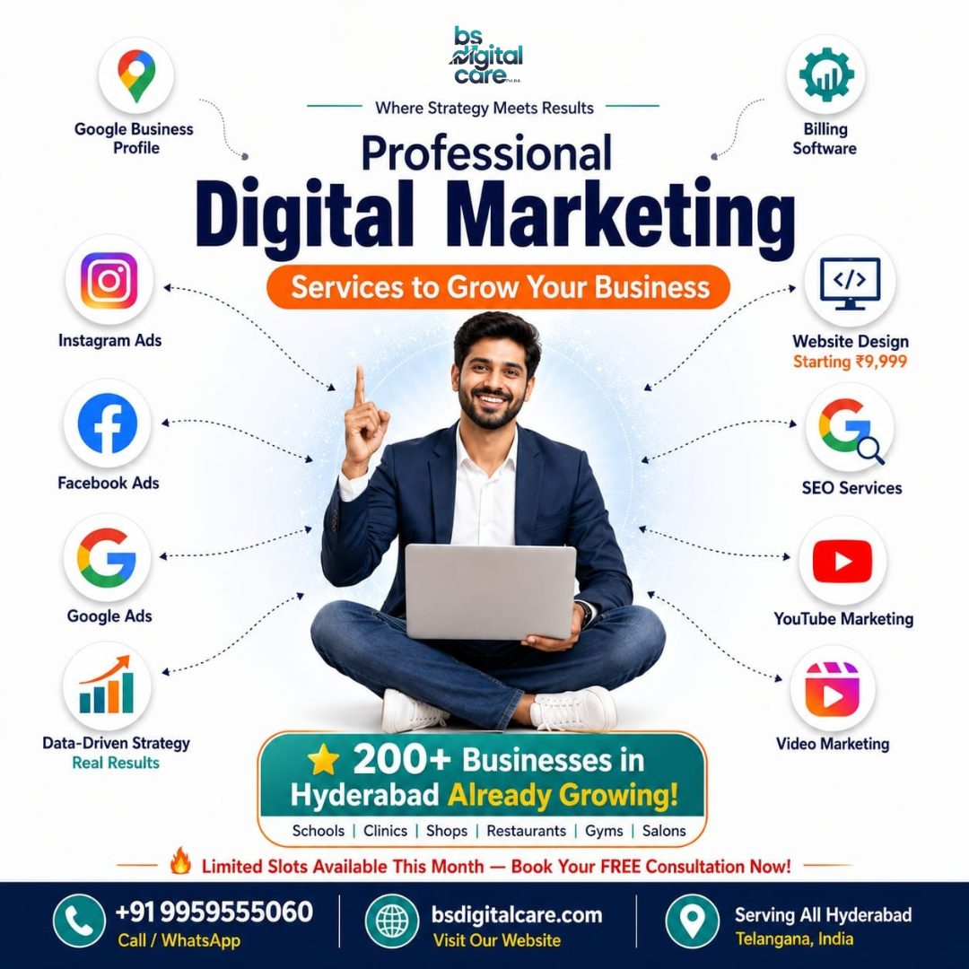 BS Digital Care Pvt. Ltd. Facebook ad: Your Business Not Growing Online?