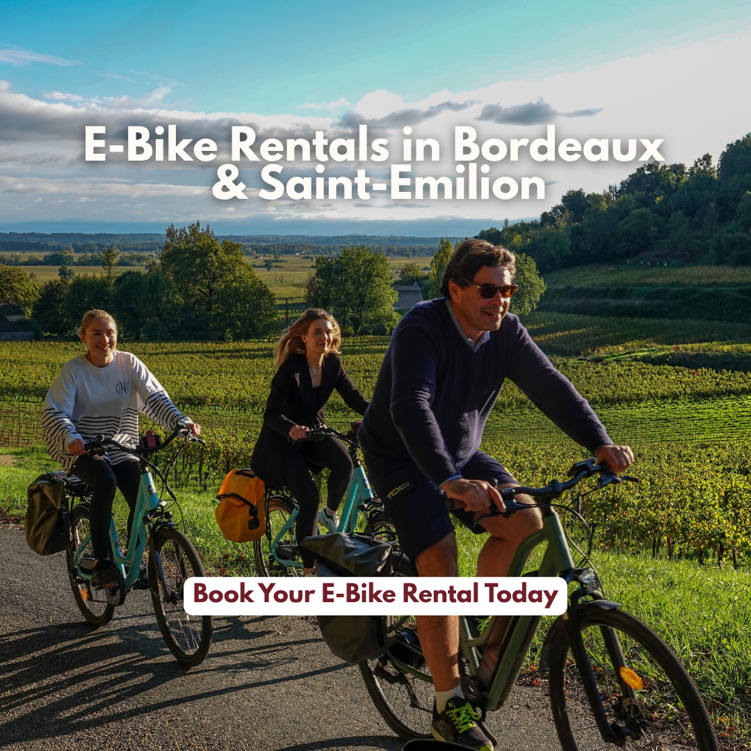 Bordeauxwinepilgrim Facebook ad: E-Bike Rental Saint-Emilion