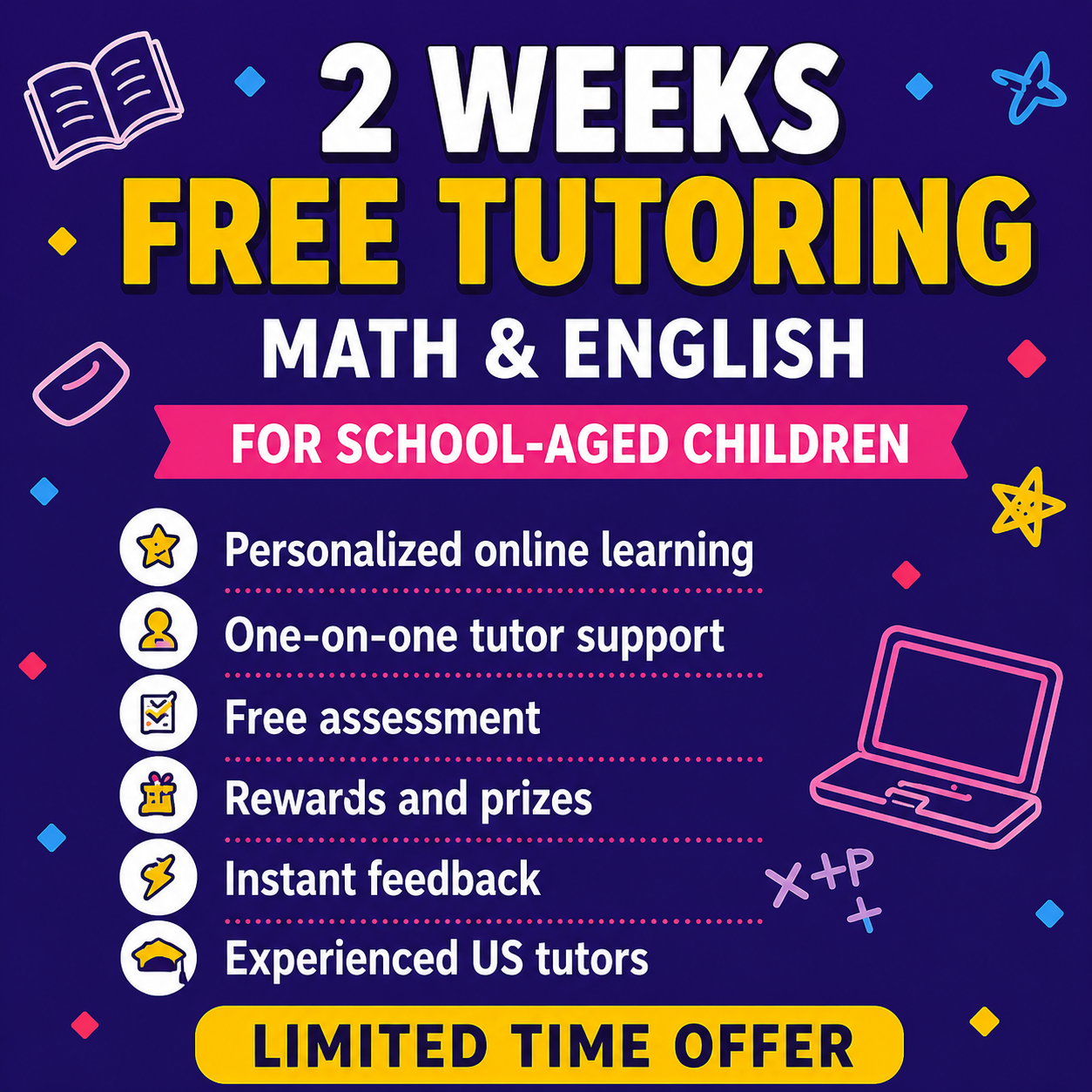 APLUS America - Math and English Facebook ad
