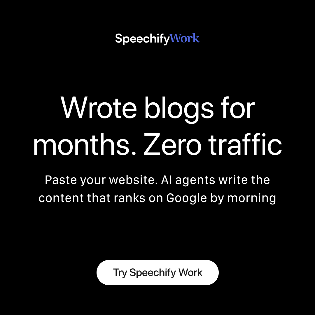 Speechify Work Facebook ad