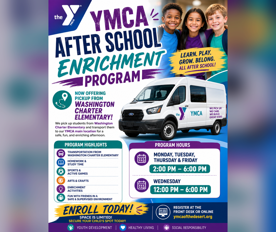 Family YMCA of the Desert Facebook ad: After School Care, Handled.