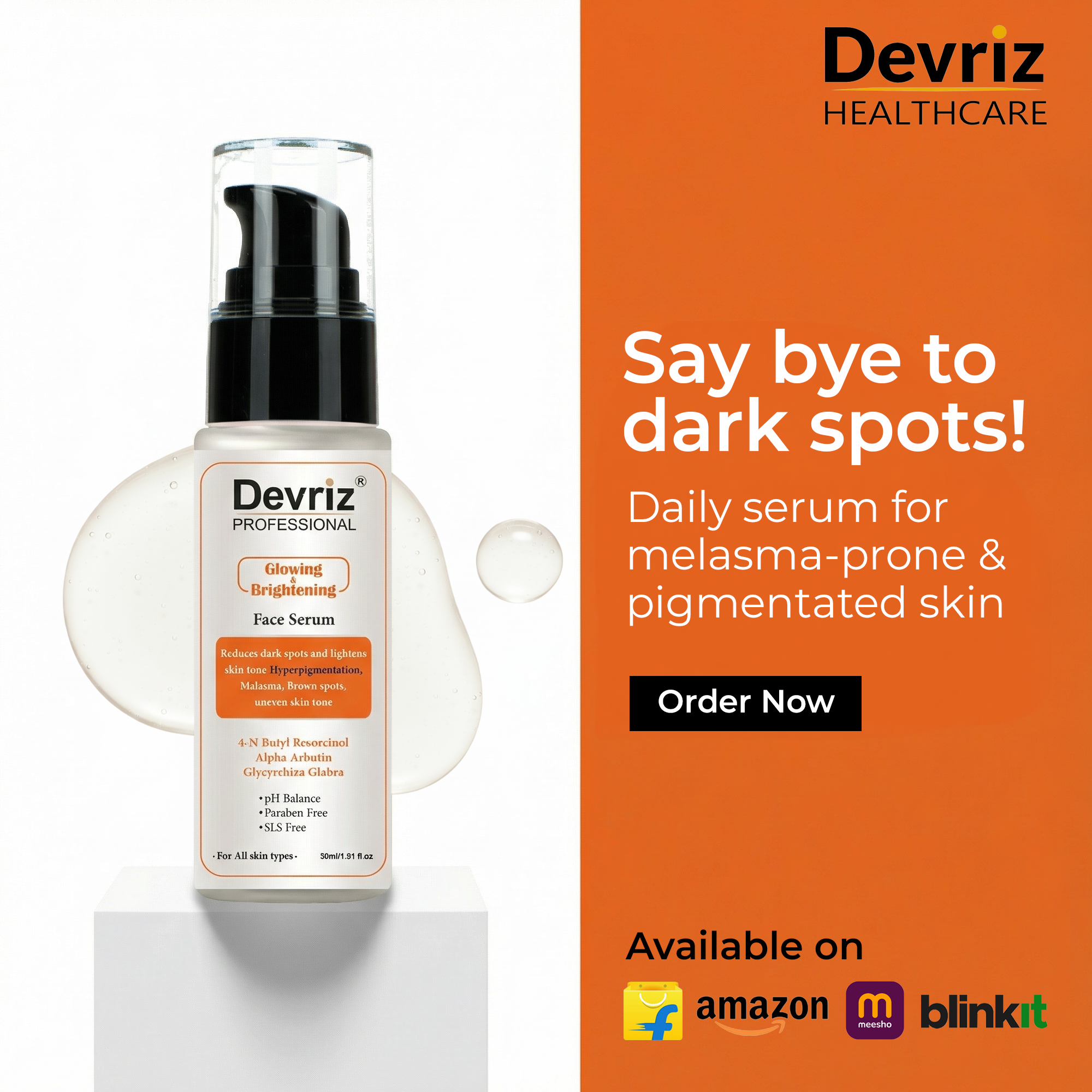 Ecommercedevrizhealthcare Facebook ad: Target Spots. Reveal Natural Glow.