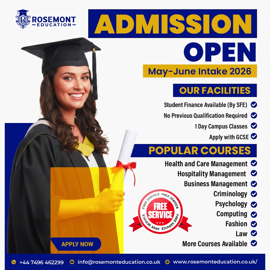 Rosemont Education Facebook ad: Fully Funded UK Degrees through SFE