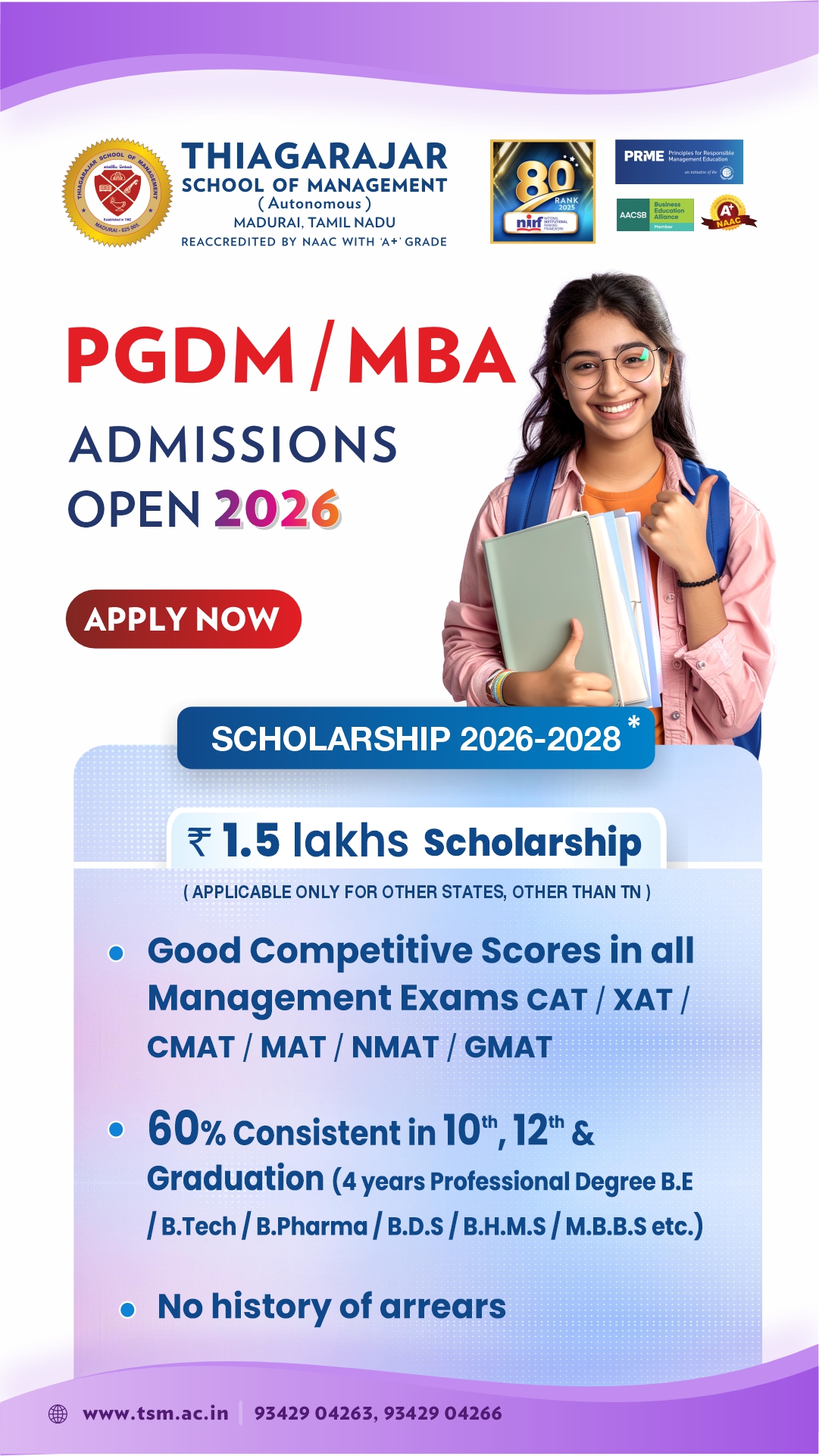 Thiagarajar School of Management, Madurai Facebook ad from Mar 12, 2026